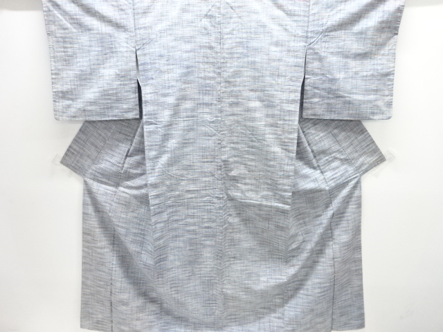 乱れ格子織出し手織り紬着物